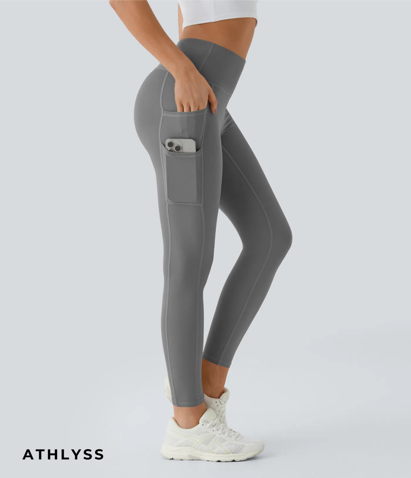 Legging med høj talje lomme